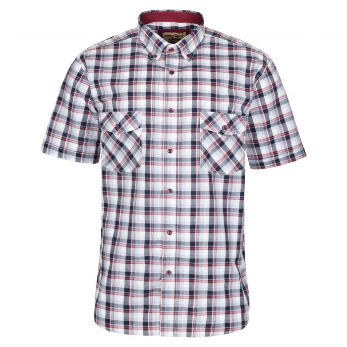 KOSZULA MĘSKA W KRATKĘ 100% BAWEŁNY DWIE KIESZENIE XXL 43/44 FS193KR