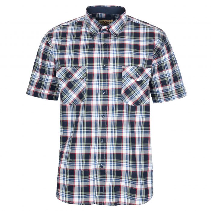 KOSZULA MĘSKA W KRATKĘ 100% BAWEŁNY DWIE KIESZENIE XXL 43/44 FS198KR