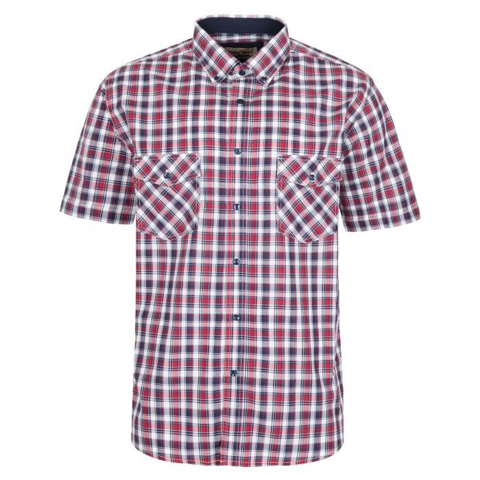 DUŻA KOSZULA SPORTOWA MĘSKA W KRATKĘ 100% BAWEŁNY 5XL 49/50 FS197KR