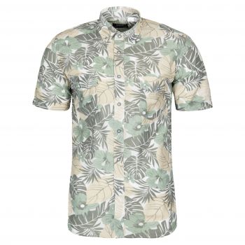 HAWAJSKA KOSZULA MĘSKA ZIELONA BEŻOWA W KWIATY 3XL 45/46