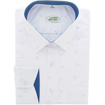 KOSZULA MĘSKA BIAŁA WE WZORKI SLIM XL 43/44 176-182 MX394