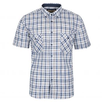 KOSZULA MĘSKA W KRATKĘ BAWEŁNIANA A'LA LNIANA 3XL 45/46 FS202KR