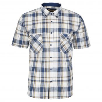 KOSZULA MĘSKA W KRATKĘ BAWEŁNIANA A'LA LNIANA 3XL 45/46 FS203KR