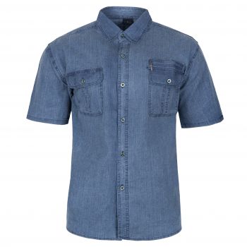 KOSZULA MĘSKA JEANSOWA KRÓTKI RĘKAW 3 KIESZENIE XXL LB4KR