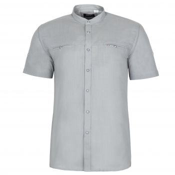 DUŻA LNIANA BAWEŁNIANA KOSZULA MĘSKA STÓJKA STALOWA 5XL 49/50