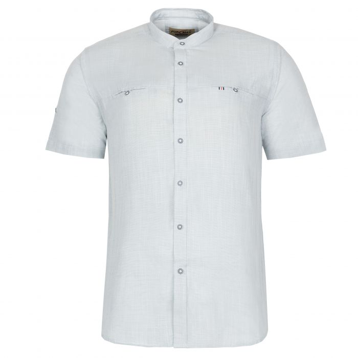LNIANA KOSZULA MĘSKA MIĘTOWA STÓJKA BAWEŁNA KRÓTKI RĘKAW 3XL 45/46