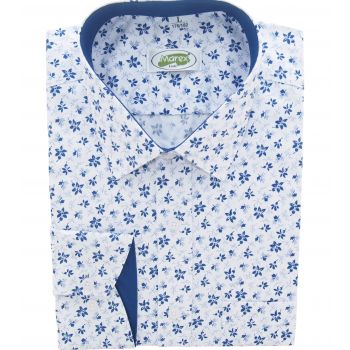 KOSZULA MĘSKA BIAŁA W KWIATY SLIM ROZ.L 41/42 176-182 MX390