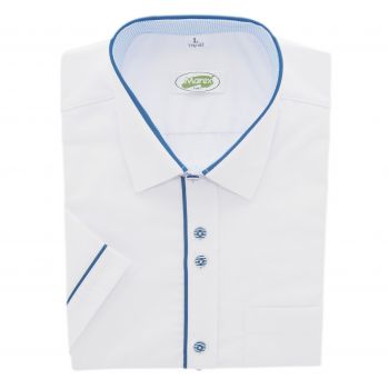 KOSZULA MĘSKA BIAŁA Z NIEBIESKIM SLIM XL 43/44 176-182 MX192KR