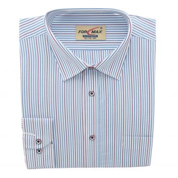 KOSZULA MĘSKA BIAŁA W PASKI NA DŁUG RĘKAW 42 176-184 FW132