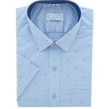 KOSZULA MĘSKA NIEBIESKA WE WZORKI REGULAR XXL 45/46 176-182 MX239KR