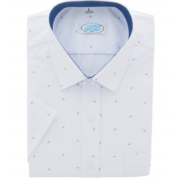 KOSZULA MĘSKA BIAŁA WE WZORKI REGULAR XXL 45/46 176-182 MX243KR