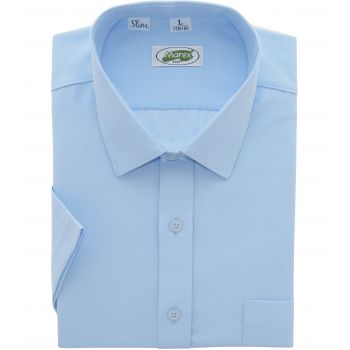 KOSZULA MĘSKA BŁĘKITNA STRUKTURA SLIM ROZ.L 41/42 176-182 MX244KR