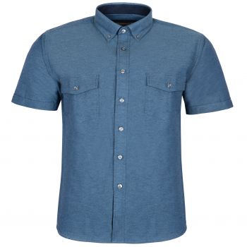 DUŻA JEANSOWA KOSZULA MĘSKA A'LA JEANS DWIE KIESZENIE KR. RĘKAW 4XL 47/48