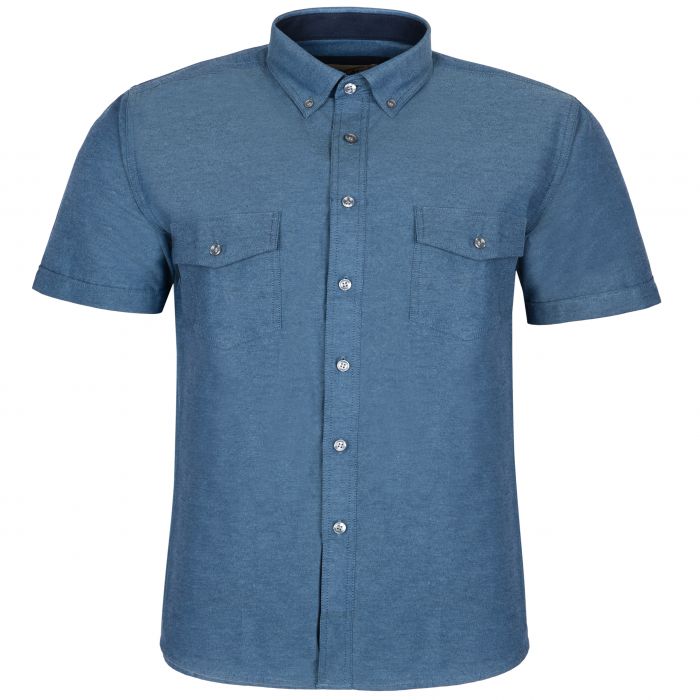 DUŻA JEANSOWA KOSZULA MĘSKA A'LA JEANS DWIE KIESZENIE KR. RĘKAW 5XL 49/50
