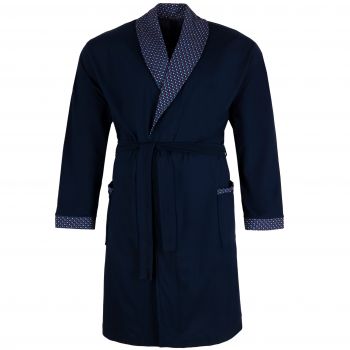 DUŻY SZLAFROK MĘSKI CIENKI 100% BAWEŁNY GRANATOWY 4XL A118
