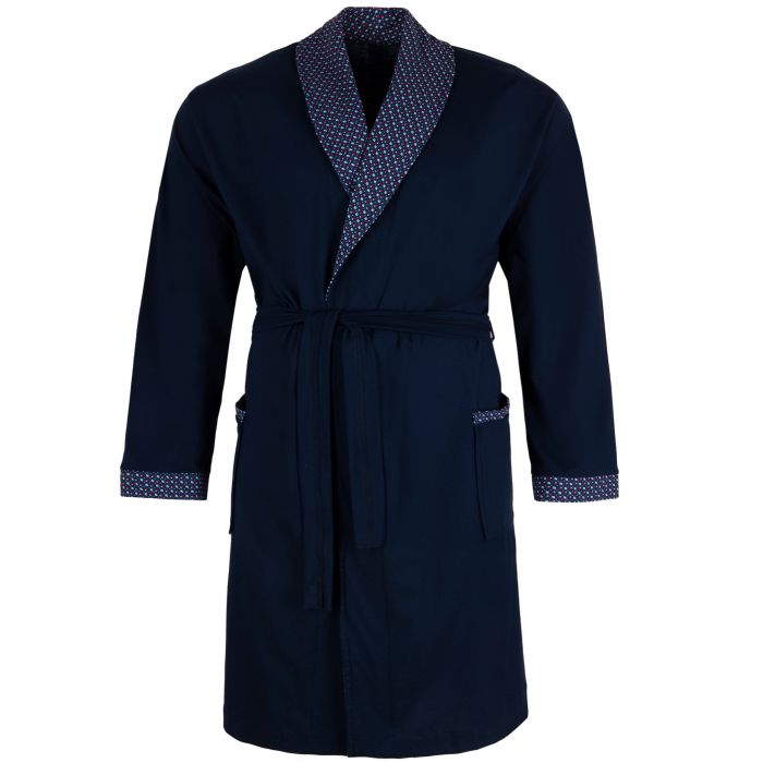 DUŻY SZLAFROK MĘSKI CIENKI 100% BAWEŁNY GRANATOWY 4XL A118