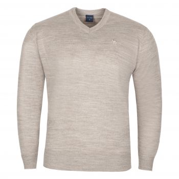 SWETER MĘSKI W SEREK BEŻOWY GŁADKI XL SW910