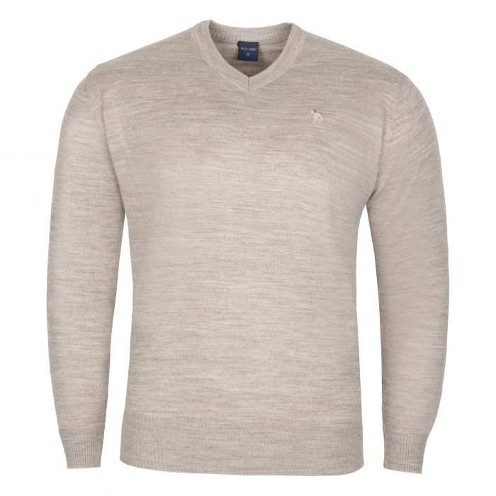 DUŻY SWETER MĘSKI W SEREK BEŻOWY GŁADKI 3XL SW910