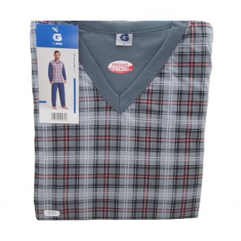 DUŻA PIŻAMA MĘSKA POLSKA 100% BAWEŁNY DŁUGI RĘKAW 3XL 9-222