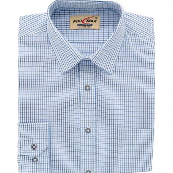 KOSZULA MĘSKA BIAŁA W DROBNĄ KRATKĘ NA DŁUGI RĘKAW 40 176-184 FW159
