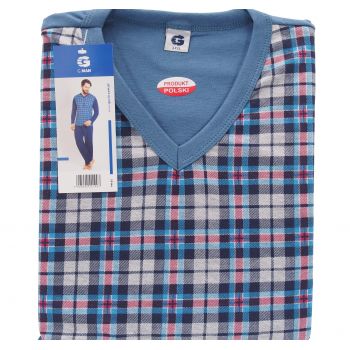 DUŻA PIŻAMA MĘSKA POLSKA 100% BAWEŁNY DŁUGI RĘKAW 3XL 9-270
