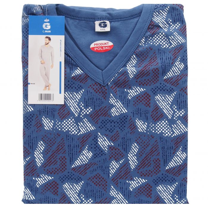 DUŻA PIŻAMA MĘSKA POLSKA 100% BAWEŁNY DŁUGI RĘKAW 3XL 9-272