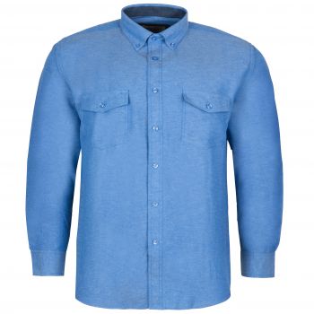 DUŻA NIEBIESKA KOSZULA MĘSKA A'LA JEANS DWIE KIESZENIE DŁUGI RĘKAW 4XL 47/48