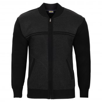 SWETER MĘSKI CZARNY NA SUWAK STÓJKA ROZ.L SW828