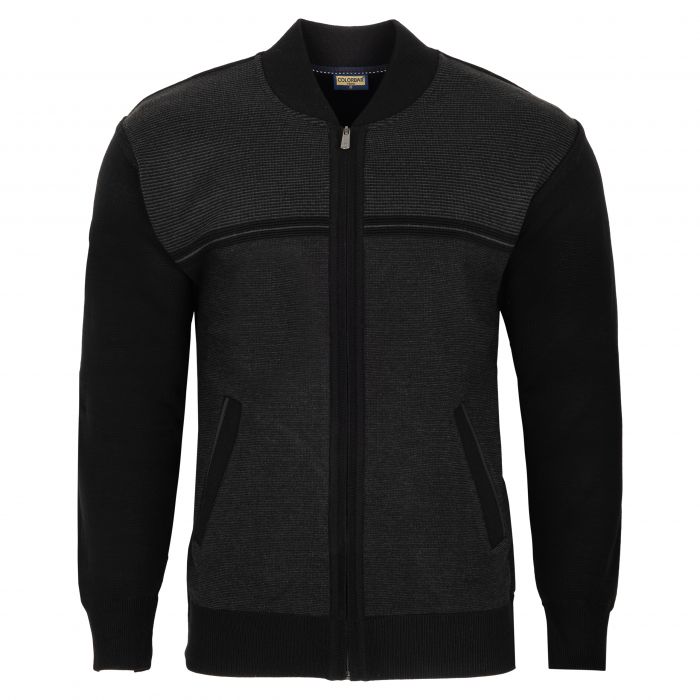 SWETER MĘSKI CZARNY NA SUWAK STÓJKA ROZ.L SW828