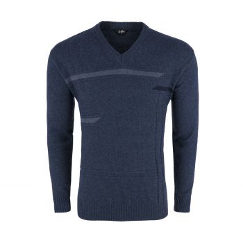SWETER MĘSKI JEANSOWY SZETLAND WZOREK XL SW172