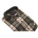 FLANELOWA KOSZULA MĘSKA W KRATKĘ BEŻOWO ZIELONA 2 KIESZENIE XL 43/44