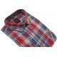 FLANELOWA KOSZULA MĘSKA W CZERWONĄ KRATKĘ REGULAR 2 KIESZENIE XL 42/43