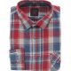 FLANELOWA KOSZULA MĘSKA W CZERWONĄ KRATKĘ REGULAR 2 KIESZENIE XL 43/44