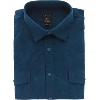 SZTRUKSOWA KOSZULA MĘSKA MORSKA GŁADKA REGULAR ROZ.L 41/42