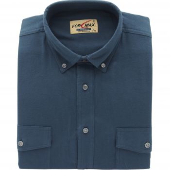 FLANELOWA KOSZULA MĘSKA GŁADKA STALOWA 100% BAWEŁNY PORZĄDNA XL 42/43