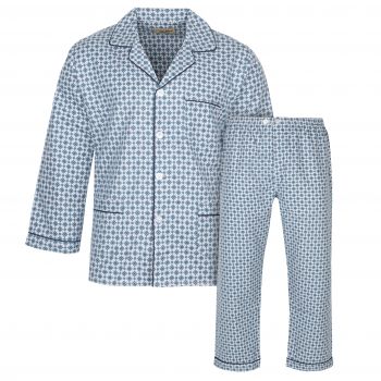 DUŻA PIŻAMA MĘSKA FLANELOWA ROZPINANA 4XL E101