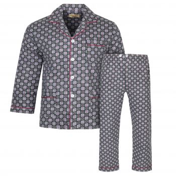 PIŻAMA MĘSKA FLANELOWA ROZPINANA BAWEŁNA XL E102