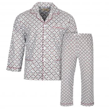 PIŻAMA MĘSKA FLANELOWA ROZPINANA BAWEŁNA XL E103