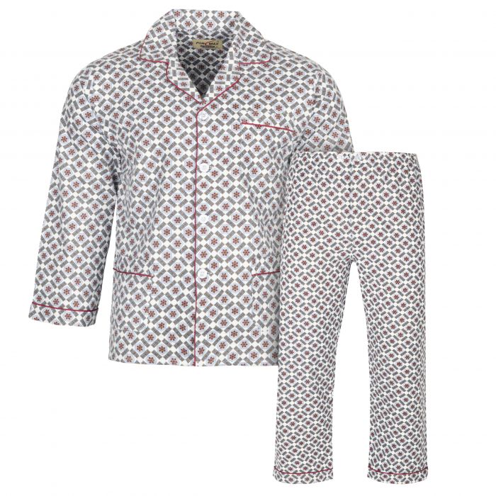 PIŻAMA MĘSKA FLANELOWA ROZPINANA BAWEŁNA XL E103