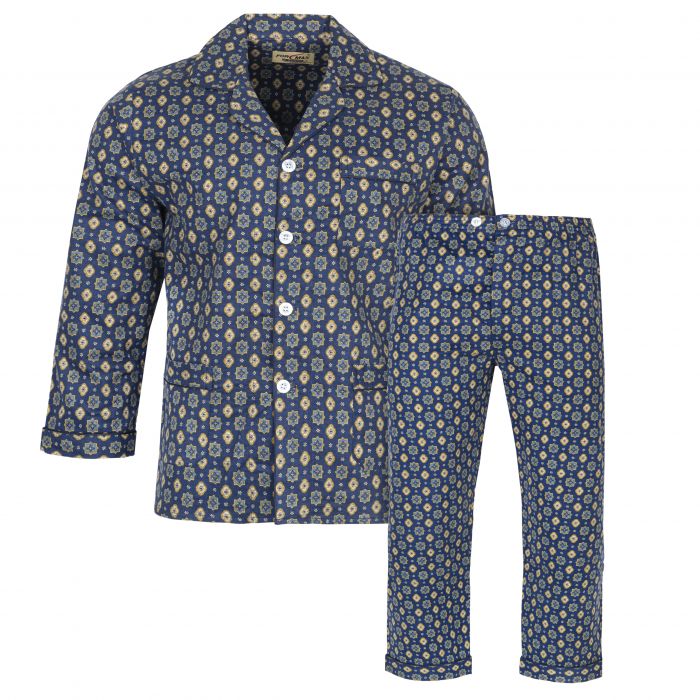 PIŻAMA MĘSKA FLANELOWA ROZPINANA BAWEŁNA XL E105