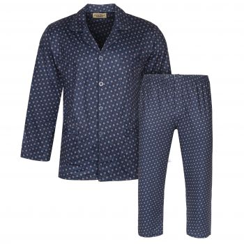 PIŻAMA MĘSKA ROZPINANA RAYON GRANATOWA WE WZORKI 3XL FR6