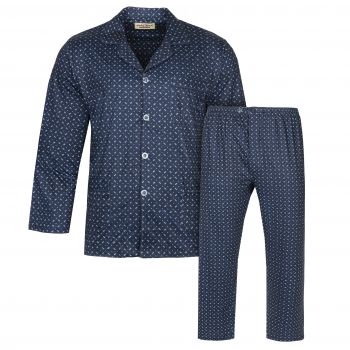 PIŻAMA MĘSKA ROZPINANA RAYON GRANATOWA WE WZORKI 3XL FR7