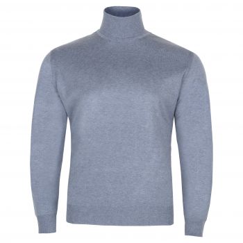 GOLF MĘSKI CIENKI WEŁNIANY SWETER JEANSOWY JASNY ROZ.L SW915