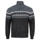 SWETER MĘSKI CIEPŁY NA POLARZE NA SUWAK STALOWY CZARNY WE WZORY 3XL SW737