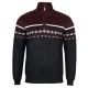 SWETER MĘSKI CIEPŁY NA POLARZE BORDOWO CZARNY WE WZORY 3XL SW734