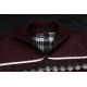 SWETER MĘSKI CIEPŁY NA POLARZE BORDOWO CZARNY WE WZORY 3XL SW734