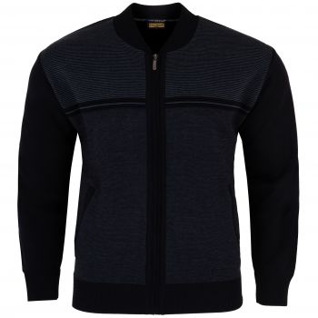 DUŻY SWETER MĘSKI GRANATOWY NA SUWAK Z KIESZENIAMI WEŁNA 5XL SW571