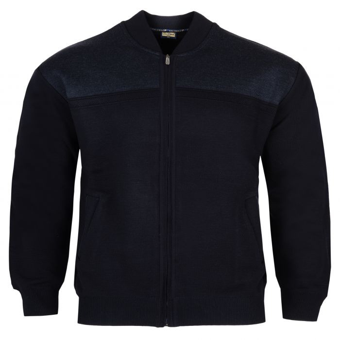 DUŻY SWETER MĘSKI GRANATOWY NA SUWAK Z KIESZENIAMI WEŁNA 5XL SW685