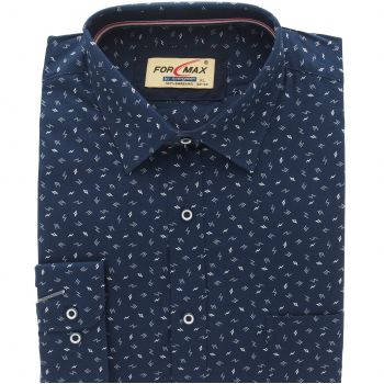 DUŻA GRANATOWA KOSZULA MĘSKA WE WZORY 100% BAWEŁNY 6XL 50/51 FW161