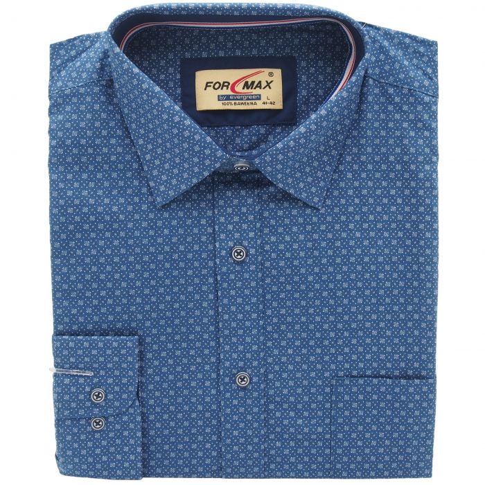 DUŻA KOSZULA MĘSKA GRANAT JAŚNIEJSZY WE WZORY 100% BAWEŁNY 4XL 47/48 FW164